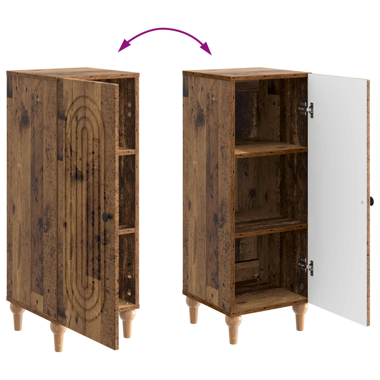 Dressoir Oud hout 33 x 34,5 x 90 cm Bewerkt hout is nu te koop bij PeponiXL, paradijselijk wonen!