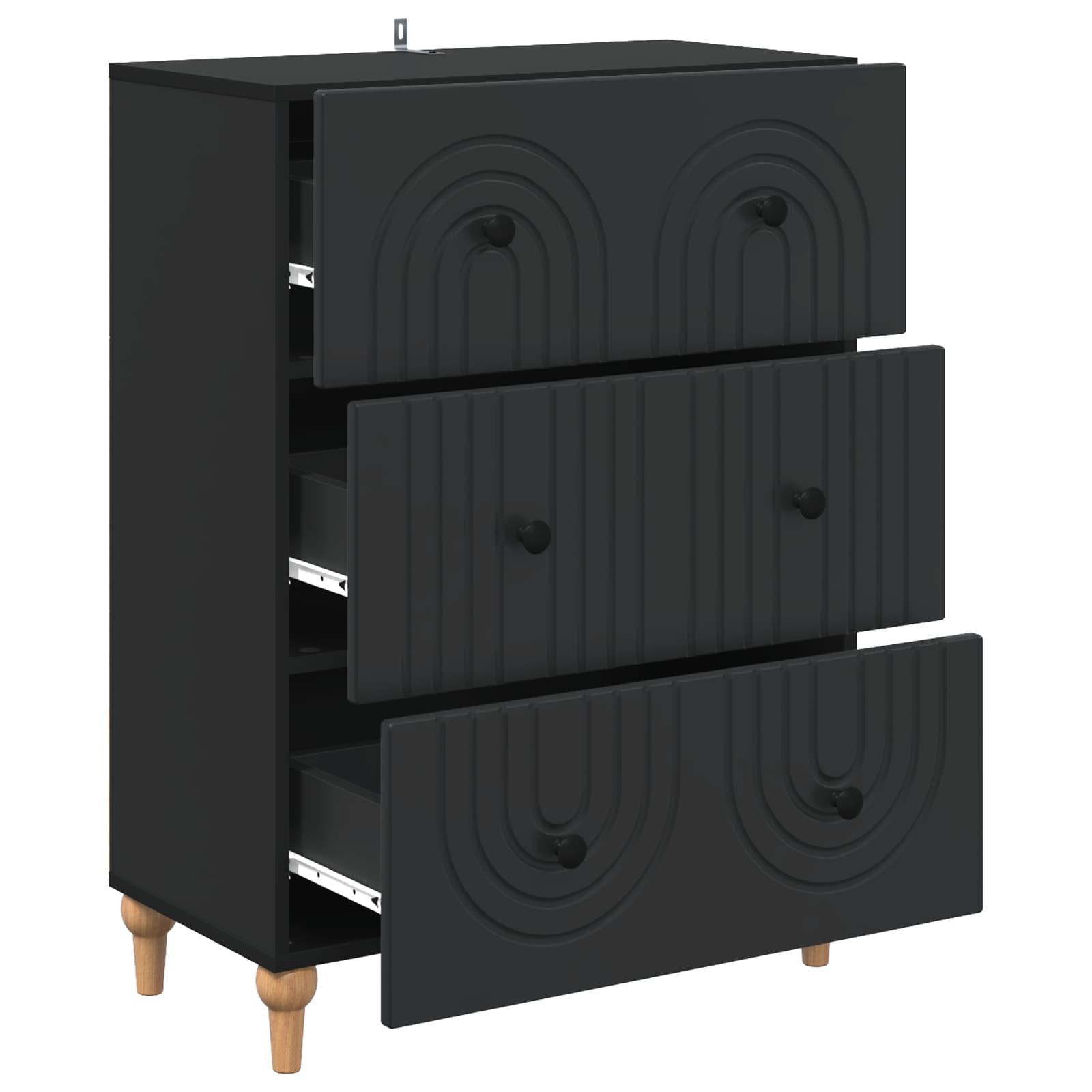 Ladenkast Zwart 66 x 34,5 x 90 cm Bewerkt hout is nu te koop bij PeponiXL, paradijselijk wonen!