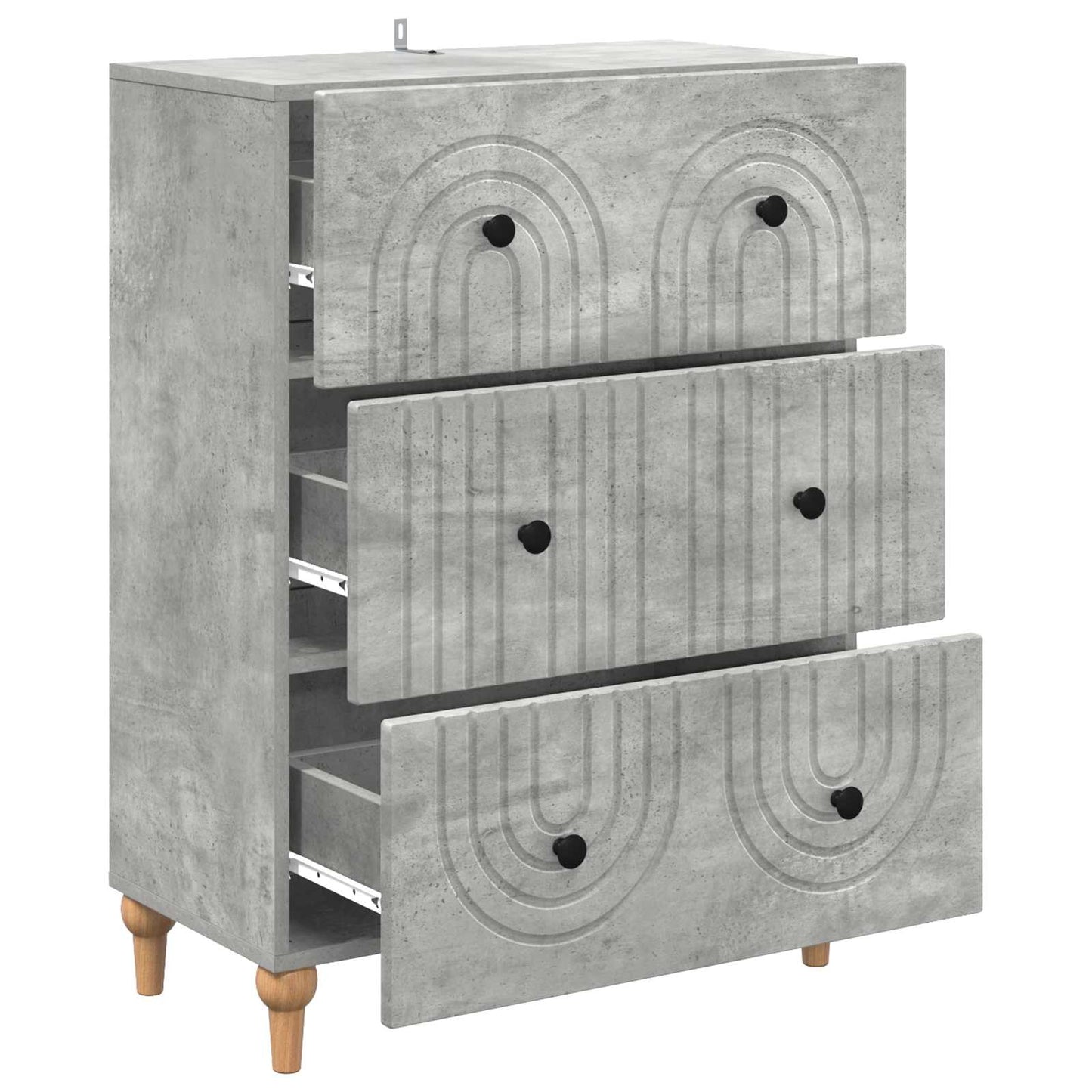 Ladenkast Betongrijs 66 x 34,5 x 90 cm Bewerkt hout is nu te koop bij PeponiXL, paradijselijk wonen!