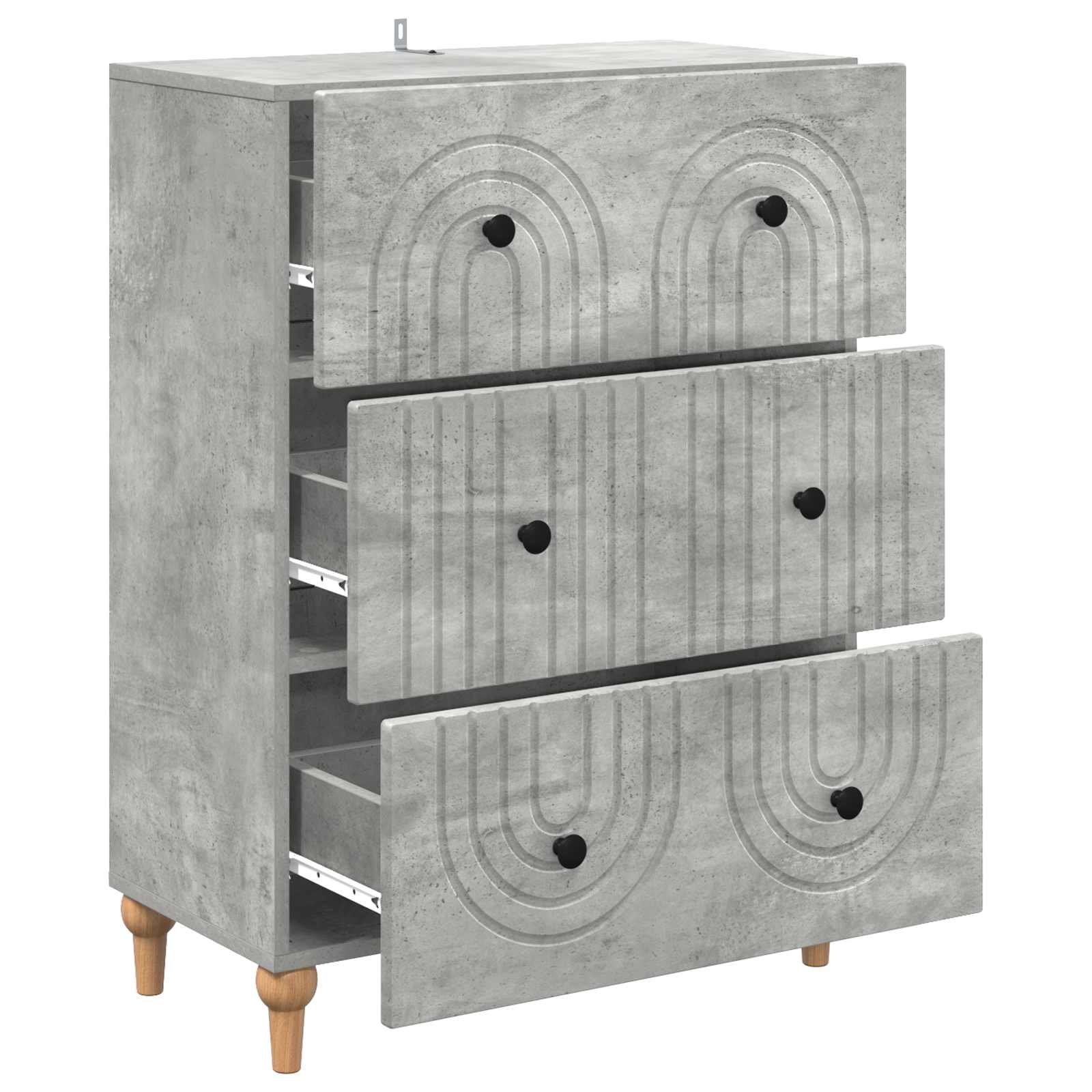 Ladenkast Betongrijs 66 x 34,5 x 90 cm Bewerkt hout is nu te koop bij PeponiXL, paradijselijk wonen!