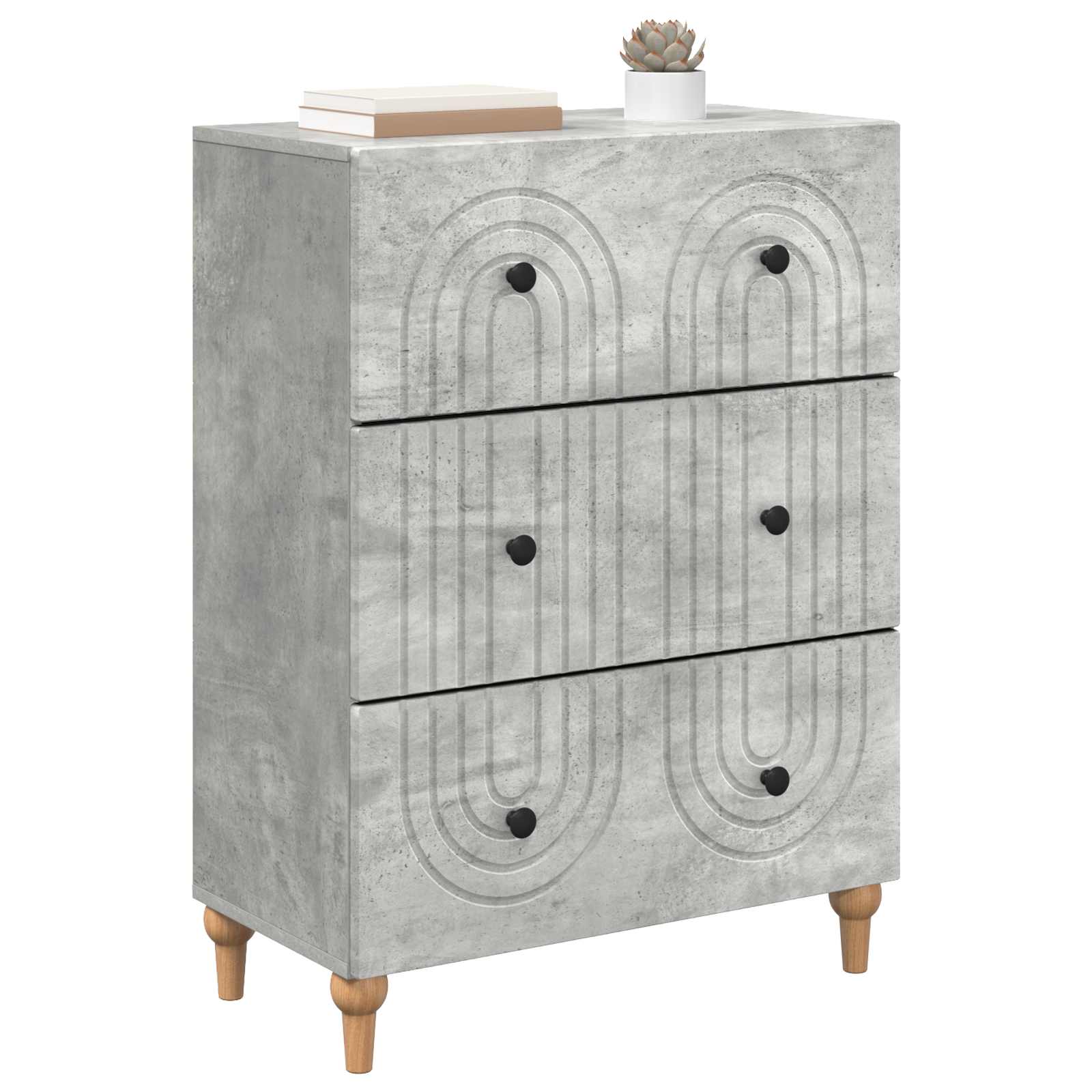 Ladenkast Betongrijs 66 x 34,5 x 90 cm Bewerkt hout is nu te koop bij PeponiXL, paradijselijk wonen!