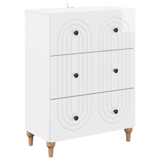 Ladenkast Hoogglans Wit 66 x 34,5 x 90 cm Bewerkt hout is nu te koop bij PeponiXL, paradijselijk wonen!