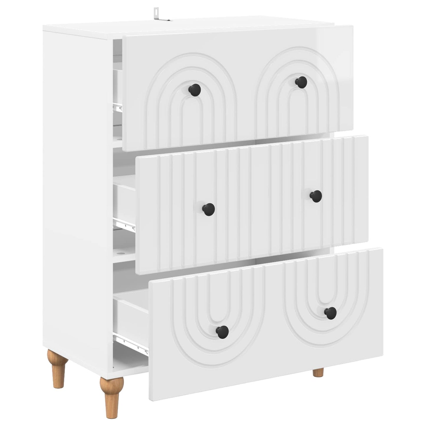 Ladenkast Hoogglans Wit 66 x 34,5 x 90 cm Bewerkt hout is nu te koop bij PeponiXL, paradijselijk wonen!