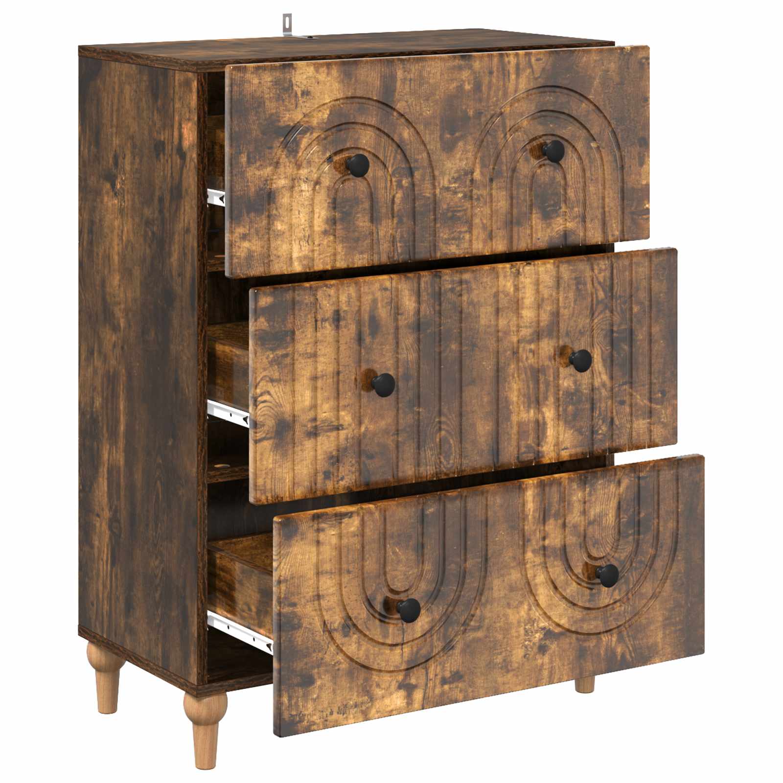 Ladenkast Gerookt eiken 66 x 34,5 x 90 cm Bewerkt hout is nu te koop bij PeponiXL, paradijselijk wonen!