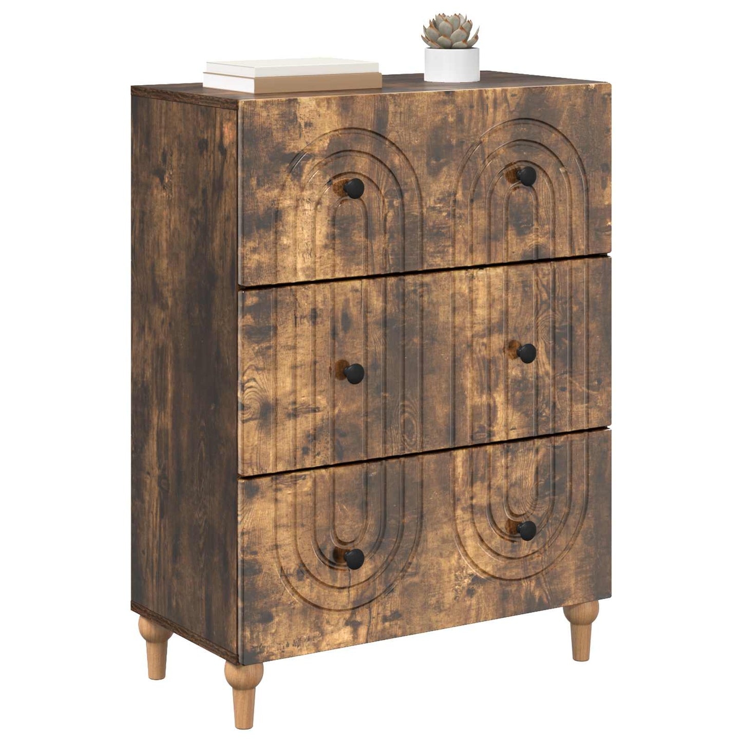 Ladenkast Gerookt eiken 66 x 34,5 x 90 cm Bewerkt hout is nu te koop bij PeponiXL, paradijselijk wonen!