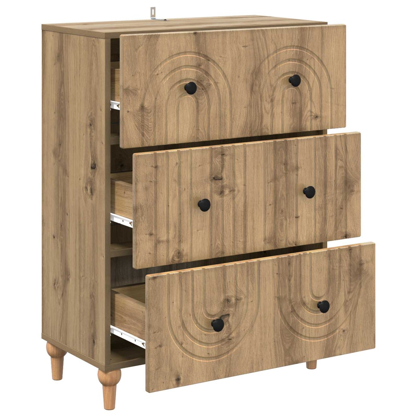 Ladenkast Artisanaal eiken 66 x 34,5 x 90 cm Bewerkt hout is nu te koop bij PeponiXL, paradijselijk wonen!