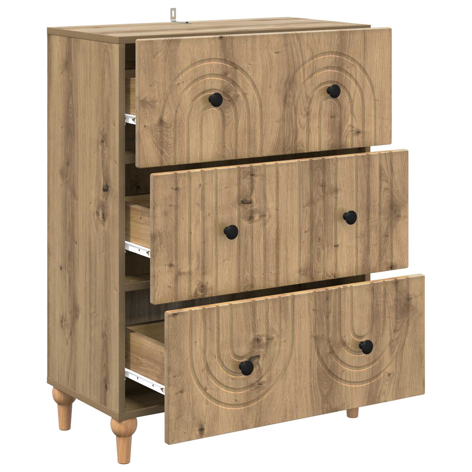 Ladenkast Artisanaal eiken 66 x 34,5 x 90 cm Bewerkt hout is nu te koop bij PeponiXL, paradijselijk wonen!