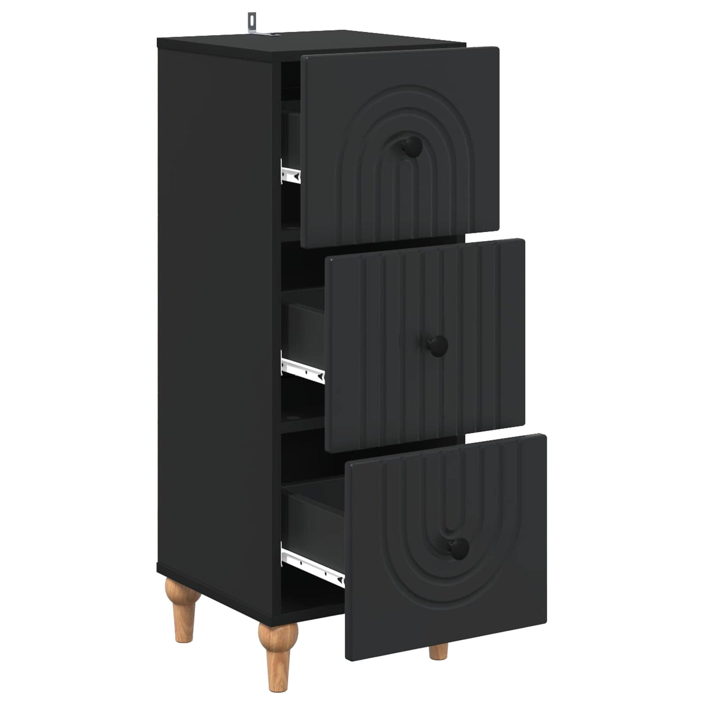 Ladenkast Zwart 33 x 34,5 x 90 cm Bewerkt hout is nu te koop bij PeponiXL, paradijselijk wonen!