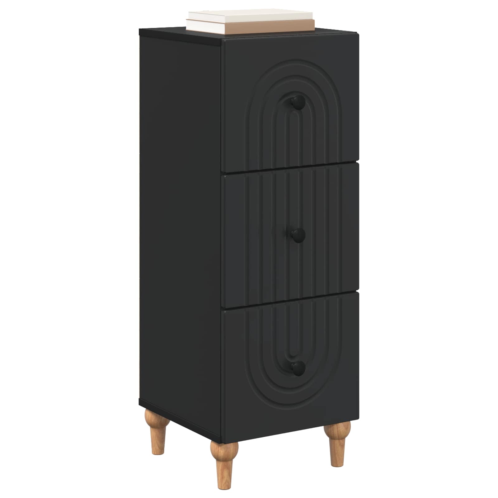 Ladenkast Zwart 33 x 34,5 x 90 cm Bewerkt hout is nu te koop bij PeponiXL, paradijselijk wonen!