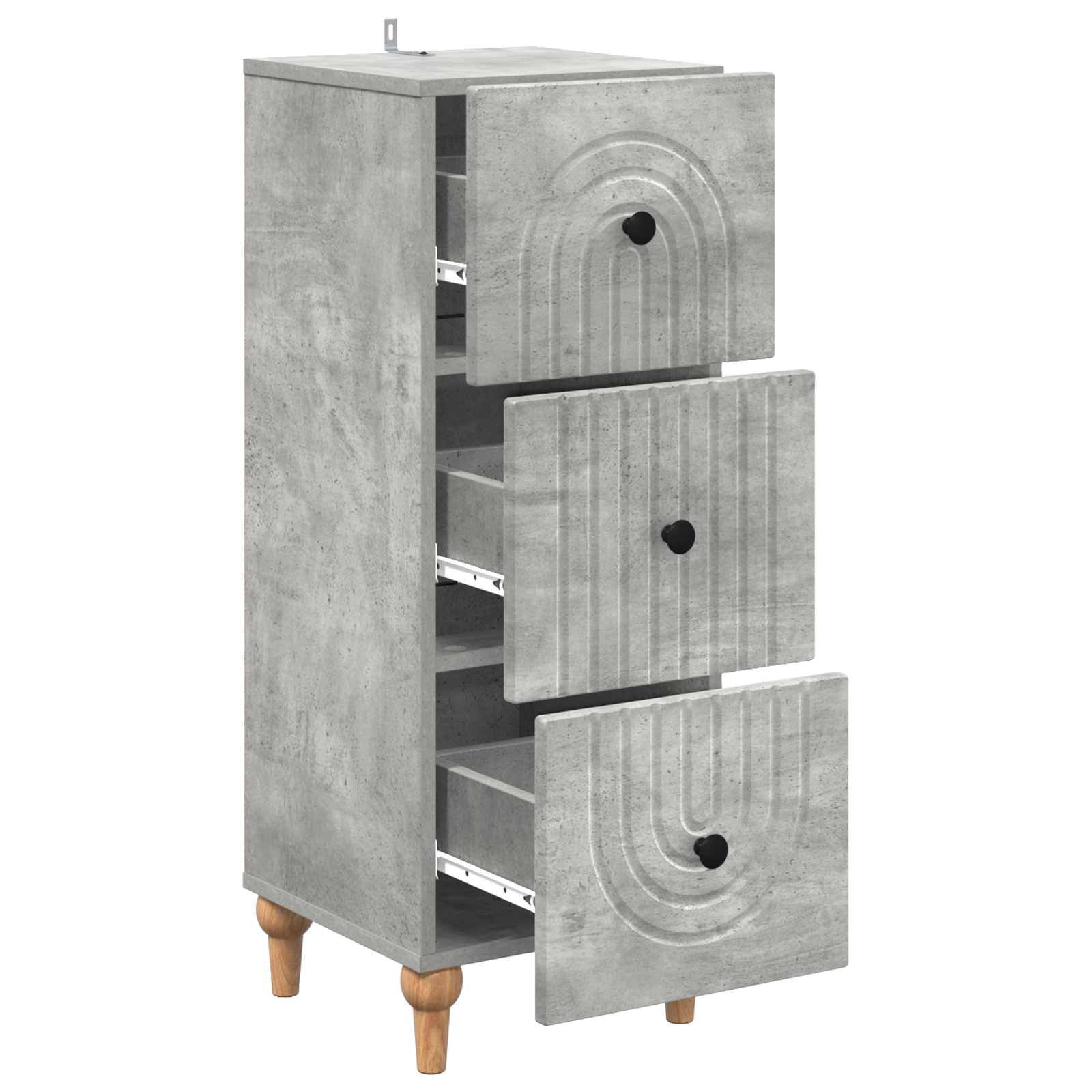 Ladenkast Betongrijs 33 x 34,5 x 90 cm Bewerkt hout is nu te koop bij PeponiXL, paradijselijk wonen!