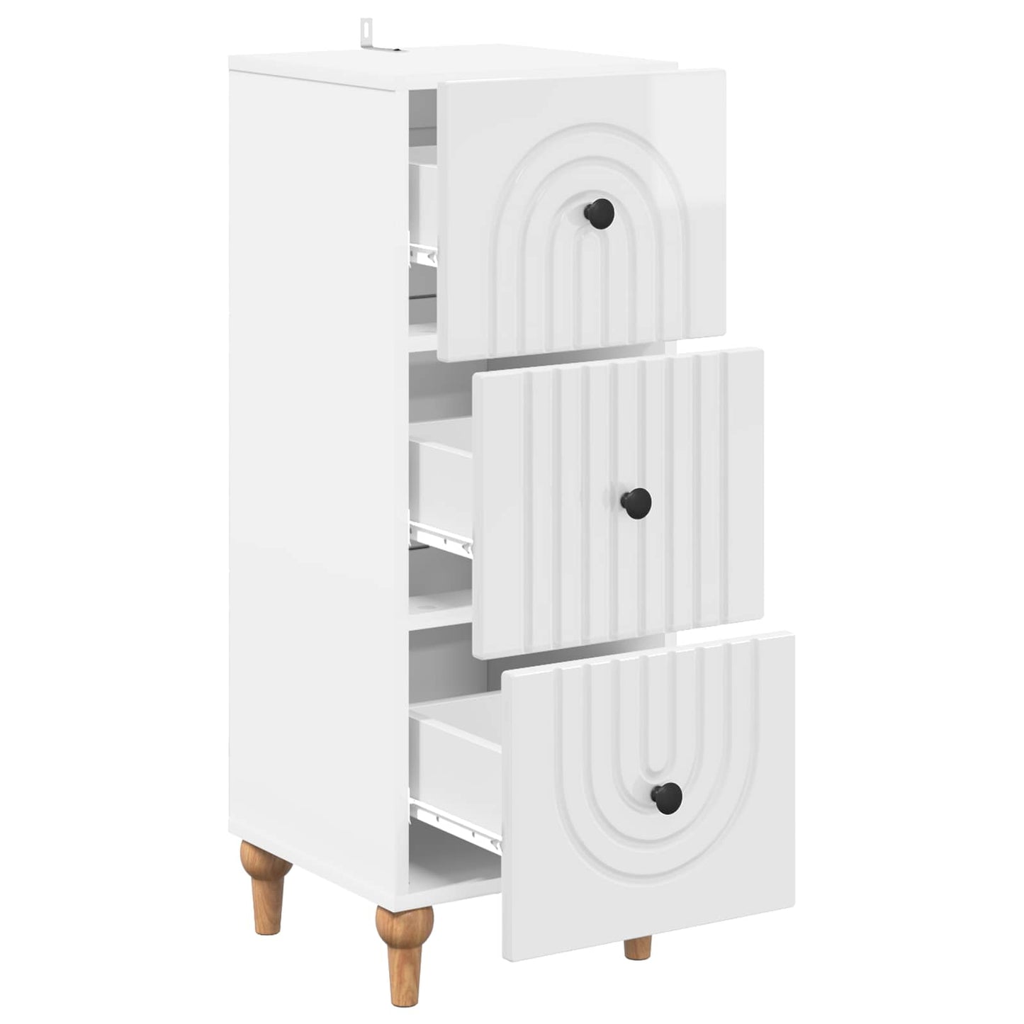 Ladenkast Hoogglans Wit 33 x 34,5 x 90 cm Bewerkt hout is nu te koop bij PeponiXL, paradijselijk wonen!