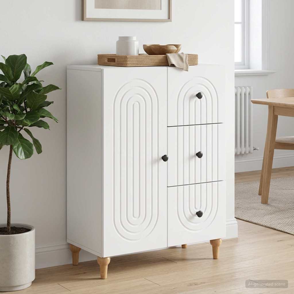 Dressoir Wit 66 x 34,5 x 90 cm Bewerkt hout is nu te koop bij PeponiXL, paradijselijk wonen!