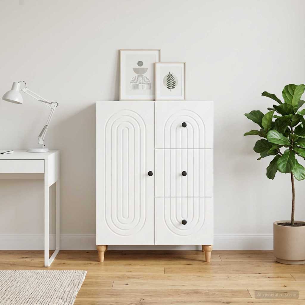 Dressoir Wit 66 x 34,5 x 90 cm Bewerkt hout is nu te koop bij PeponiXL, paradijselijk wonen!