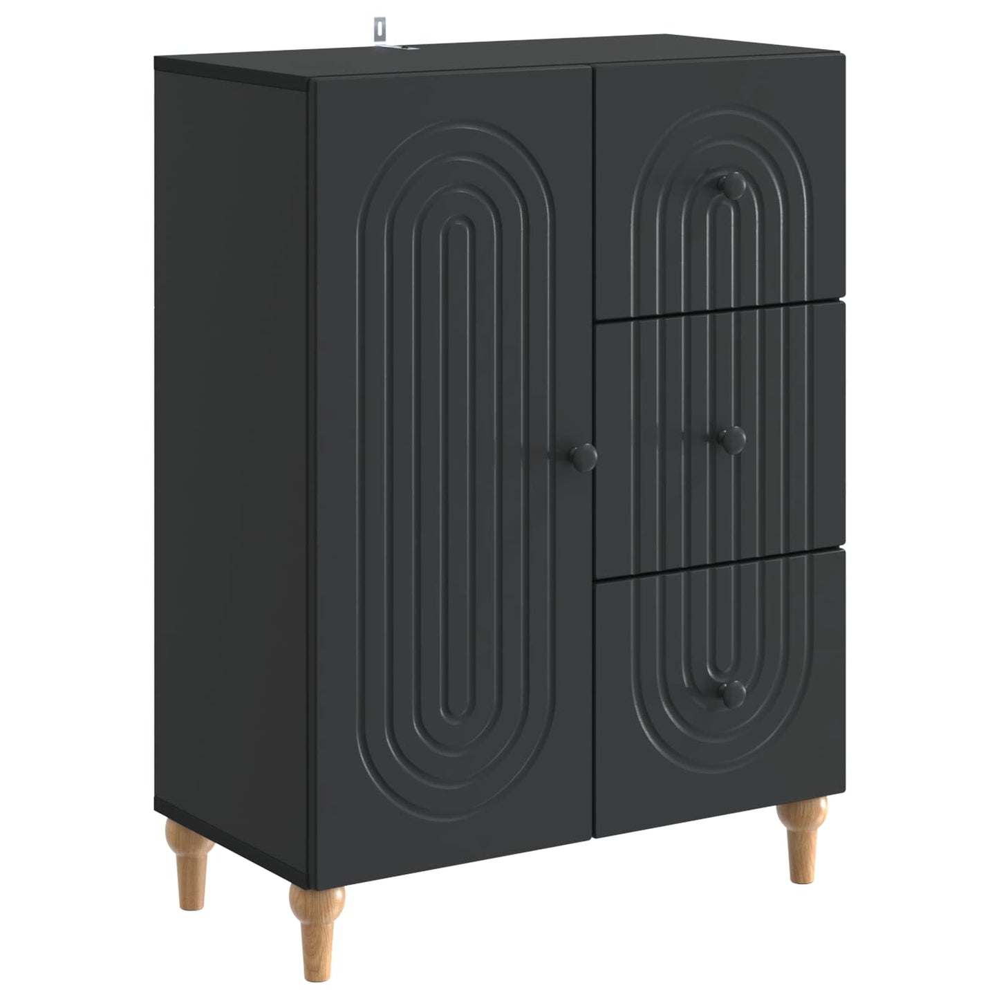 Dressoir met lade Zwart 66 x 34,5 x 90 cm Bewerkt hout is nu te koop bij PeponiXL, paradijselijk wonen!