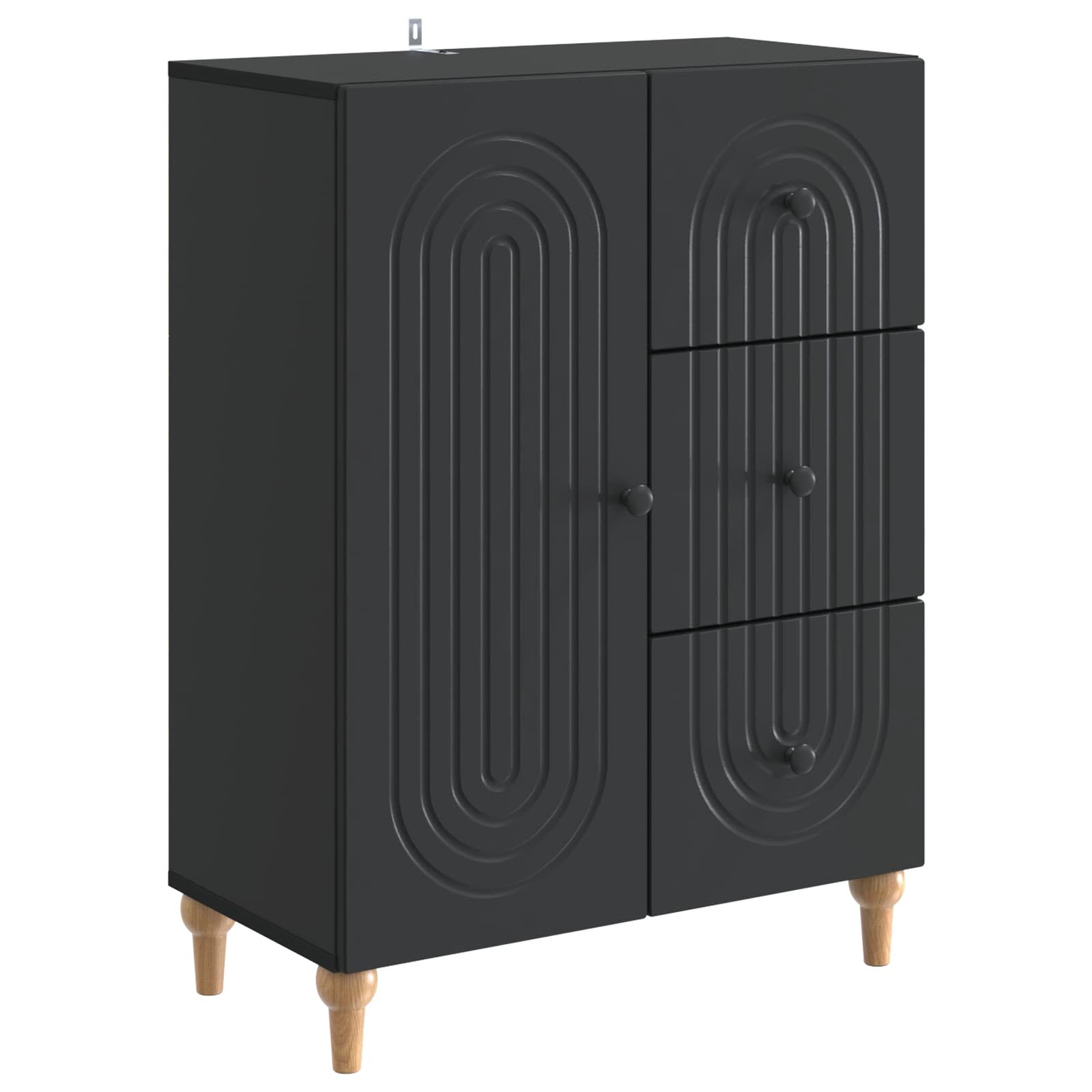 Dressoir met lade Zwart 66 x 34,5 x 90 cm Bewerkt hout is nu te koop bij PeponiXL, paradijselijk wonen!