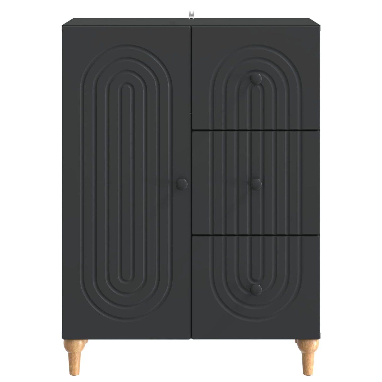 Dressoir met lade Zwart 66 x 34,5 x 90 cm Bewerkt hout is nu te koop bij PeponiXL, paradijselijk wonen!