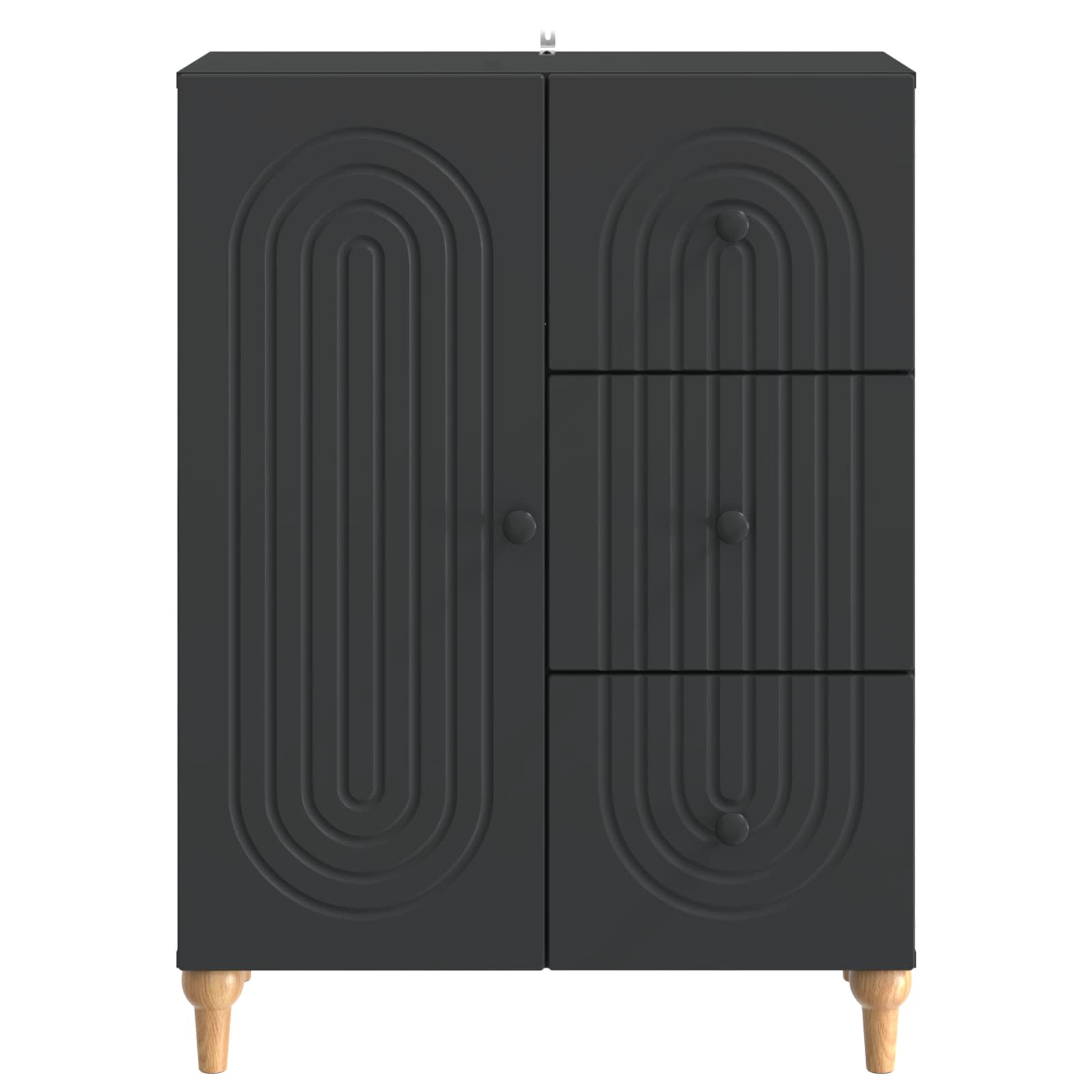 Dressoir met lade Zwart 66 x 34,5 x 90 cm Bewerkt hout is nu te koop bij PeponiXL, paradijselijk wonen!