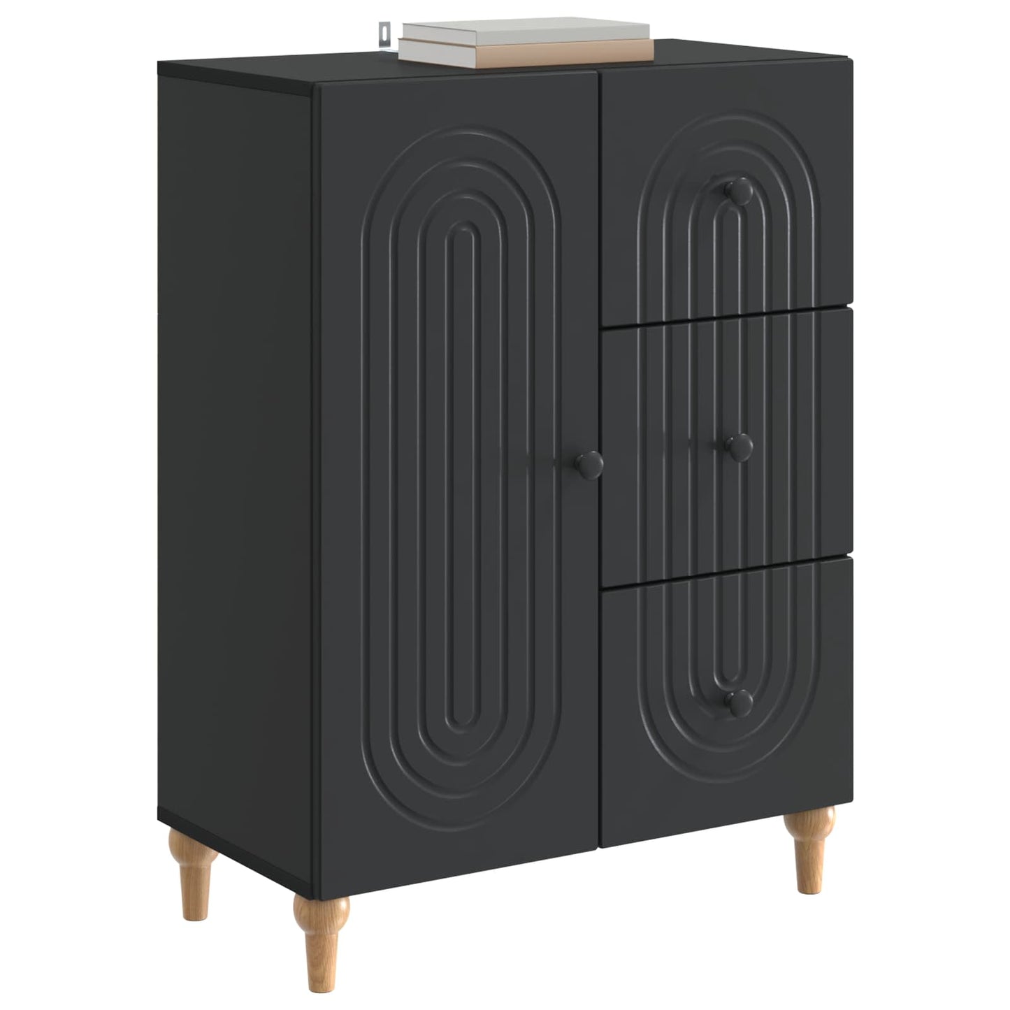 Dressoir met lade Zwart 66 x 34,5 x 90 cm Bewerkt hout is nu te koop bij PeponiXL, paradijselijk wonen!