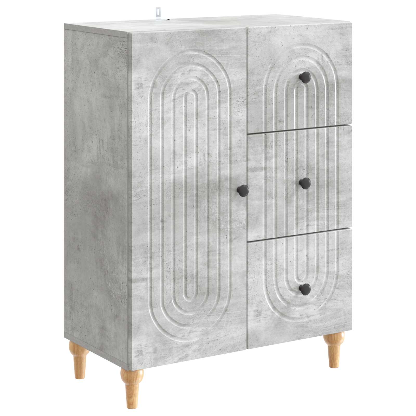 Dressoir met lade Betongrijs 66 x 34,5 x 90 cm Bewerkt hout is nu te koop bij PeponiXL, paradijselijk wonen!