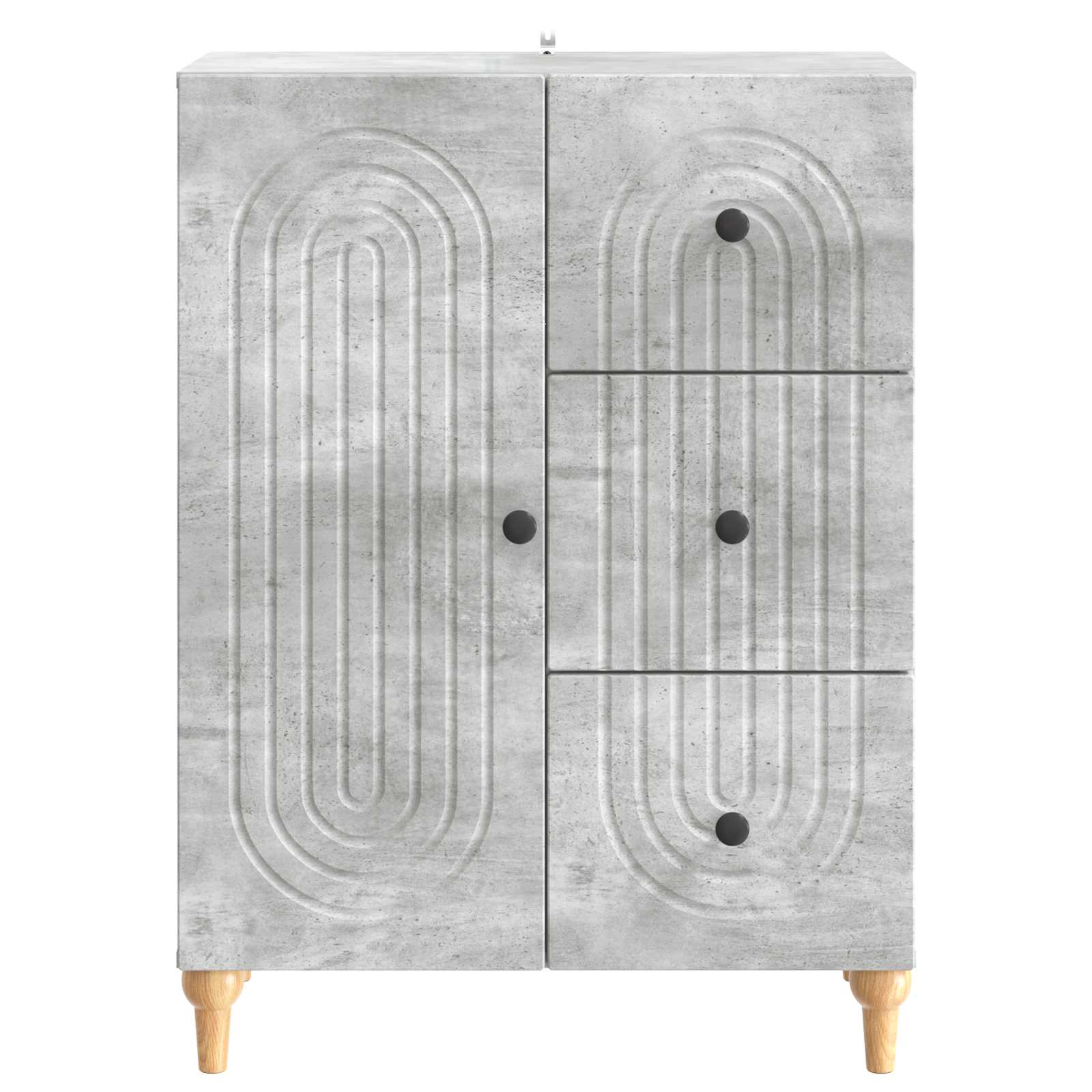 Dressoir met lade Betongrijs 66 x 34,5 x 90 cm Bewerkt hout is nu te koop bij PeponiXL, paradijselijk wonen!