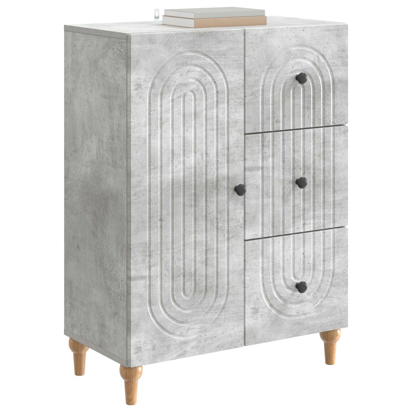 Dressoir met lade Betongrijs 66 x 34,5 x 90 cm Bewerkt hout is nu te koop bij PeponiXL, paradijselijk wonen!