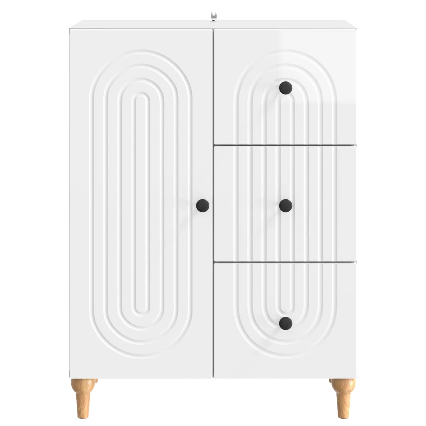 Dressoir met lade Hoogglans Wit 66 x 34,5 x 90 cm Bewerkt hout is nu te koop bij PeponiXL, paradijselijk wonen!