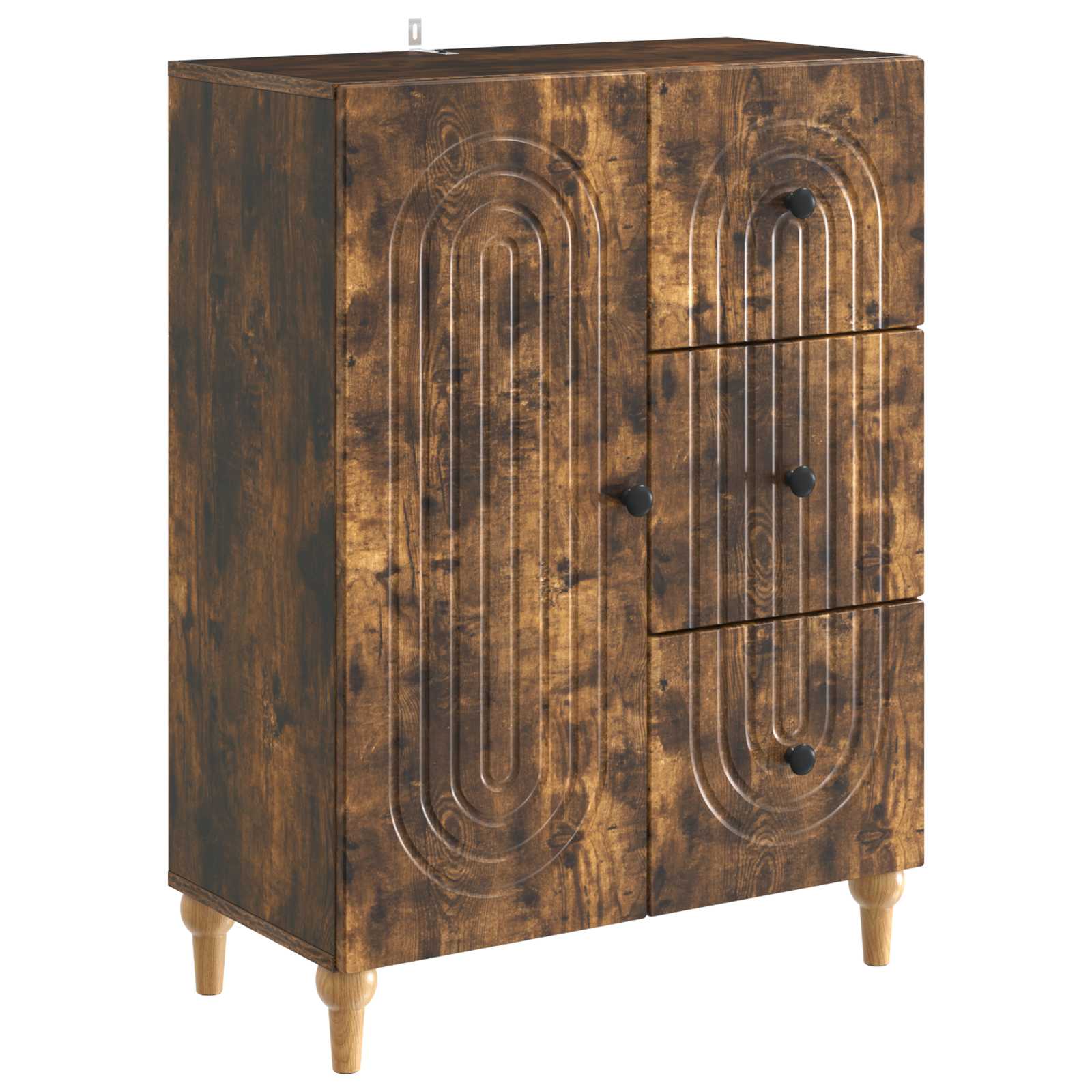 Dressoir met lade Gerookt eiken 66 x 34,5 x 90 cm Bewerkt hout is nu te koop bij PeponiXL, paradijselijk wonen!