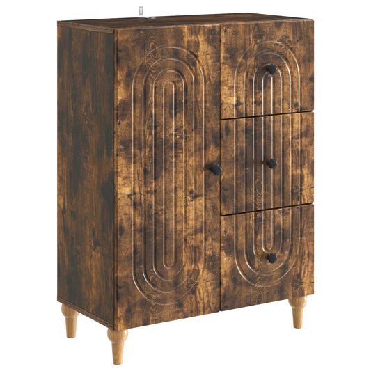 Dressoir met lade Gerookt eiken 66 x 34,5 x 90 cm Bewerkt hout is nu te koop bij PeponiXL, paradijselijk wonen!