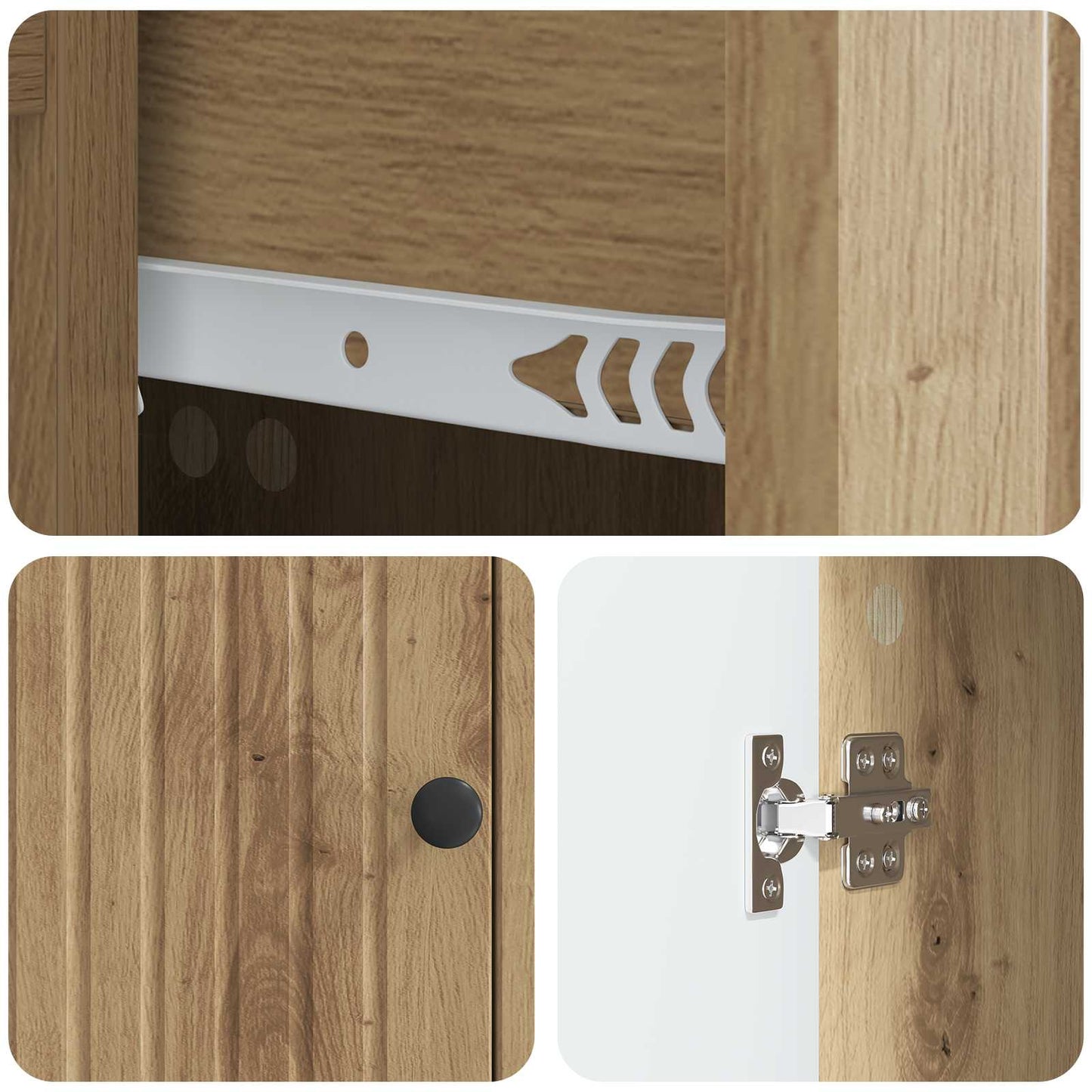 Dressoir Artisanaal eiken 66 x 34,5 x 90 cm Bewerkt hout is nu te koop bij PeponiXL, paradijselijk wonen!