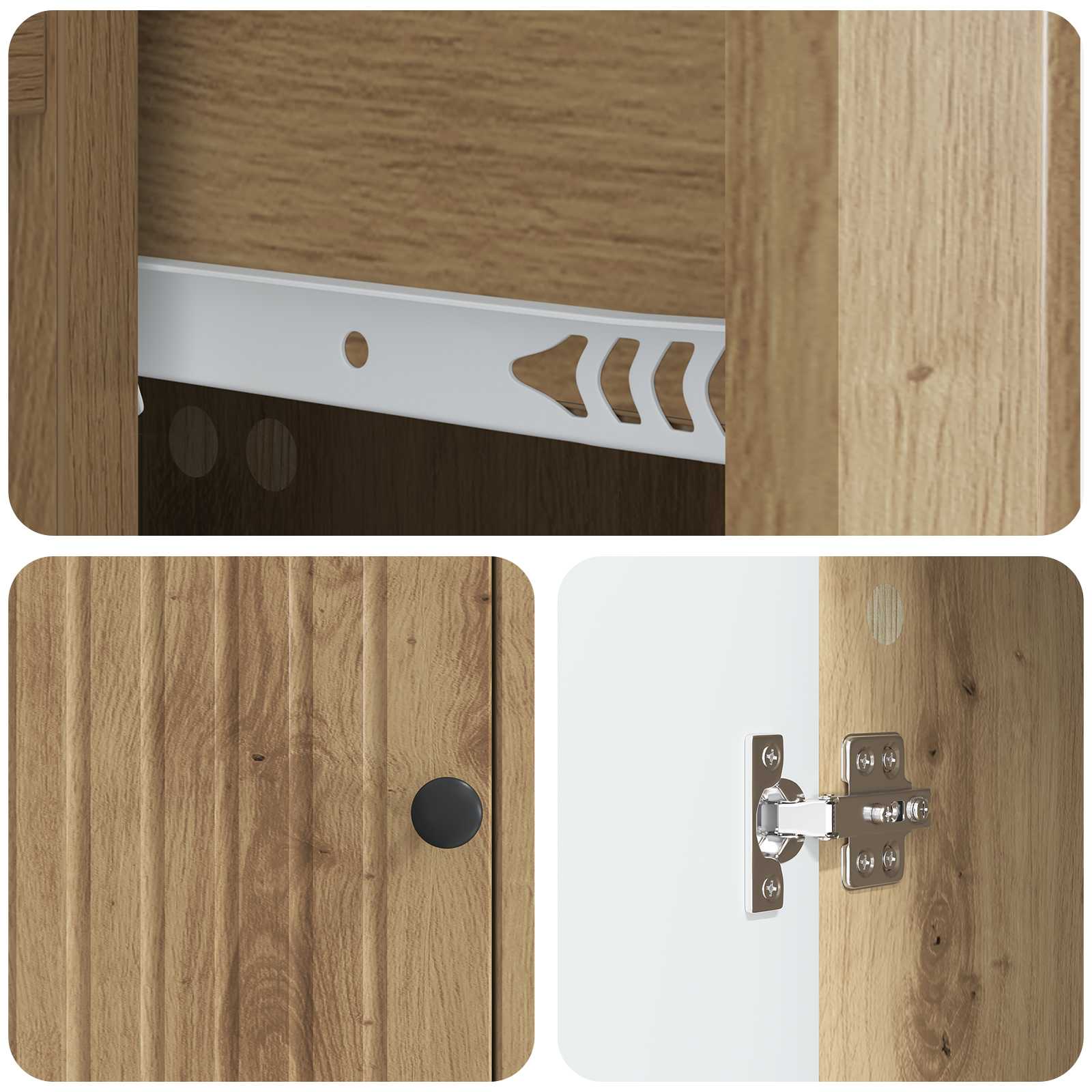 Dressoir Artisanaal eiken 66 x 34,5 x 90 cm Bewerkt hout is nu te koop bij PeponiXL, paradijselijk wonen!
