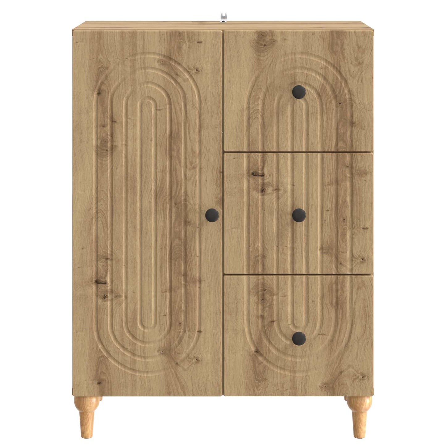 Dressoir Artisanaal eiken 66 x 34,5 x 90 cm Bewerkt hout is nu te koop bij PeponiXL, paradijselijk wonen!