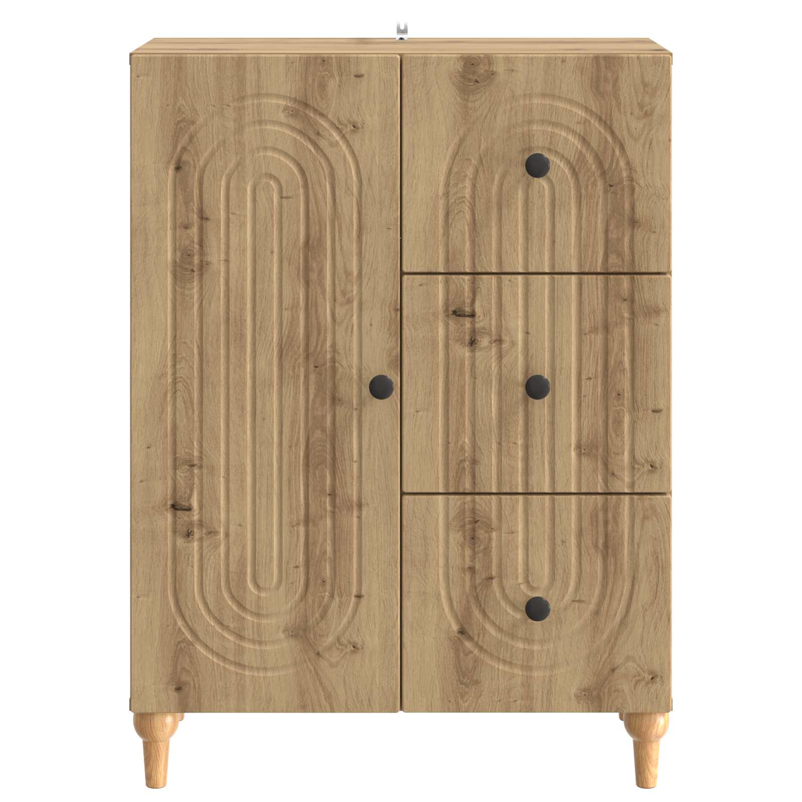 Dressoir Artisanaal eiken 66 x 34,5 x 90 cm Bewerkt hout is nu te koop bij PeponiXL, paradijselijk wonen!