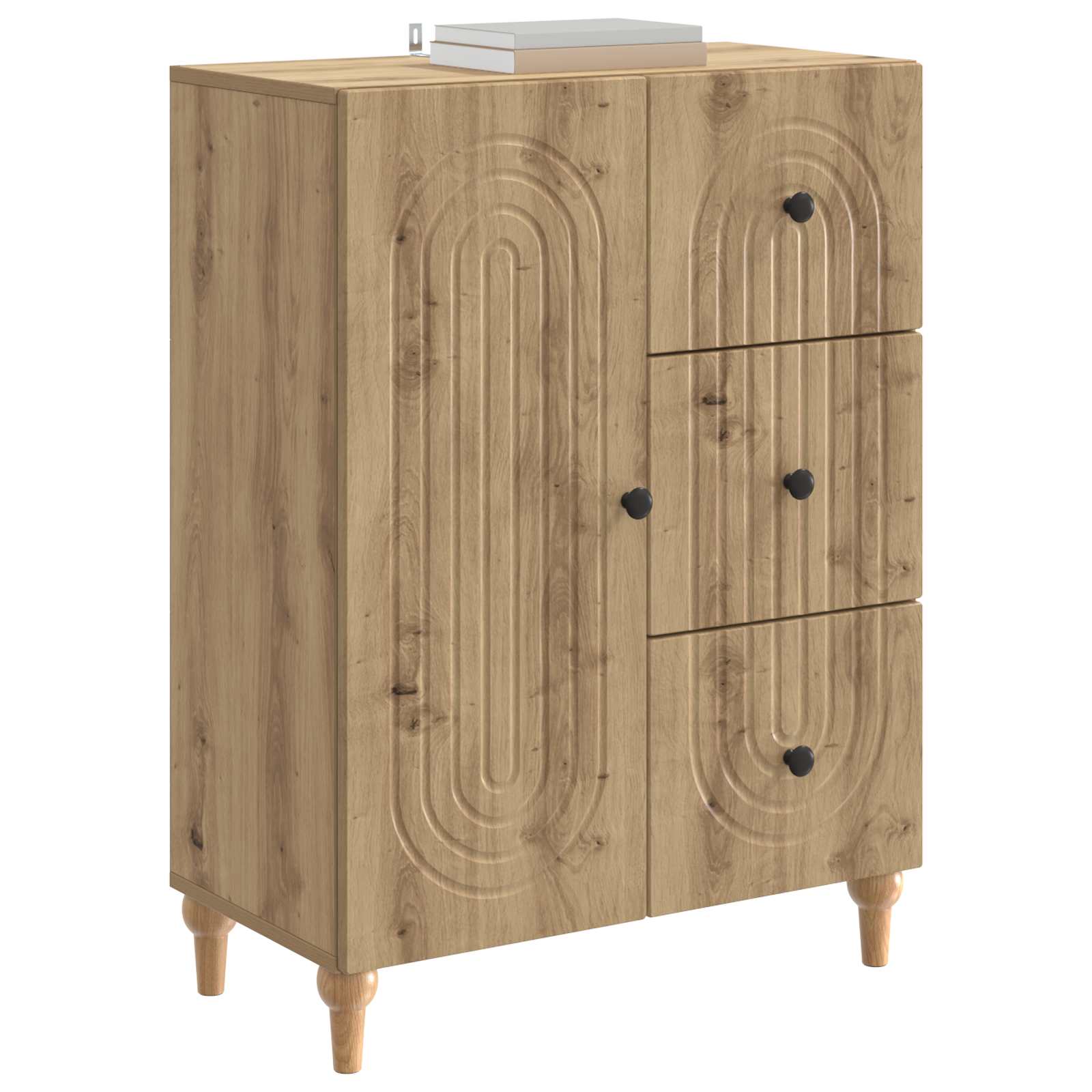 Dressoir Artisanaal eiken 66 x 34,5 x 90 cm Bewerkt hout is nu te koop bij PeponiXL, paradijselijk wonen!