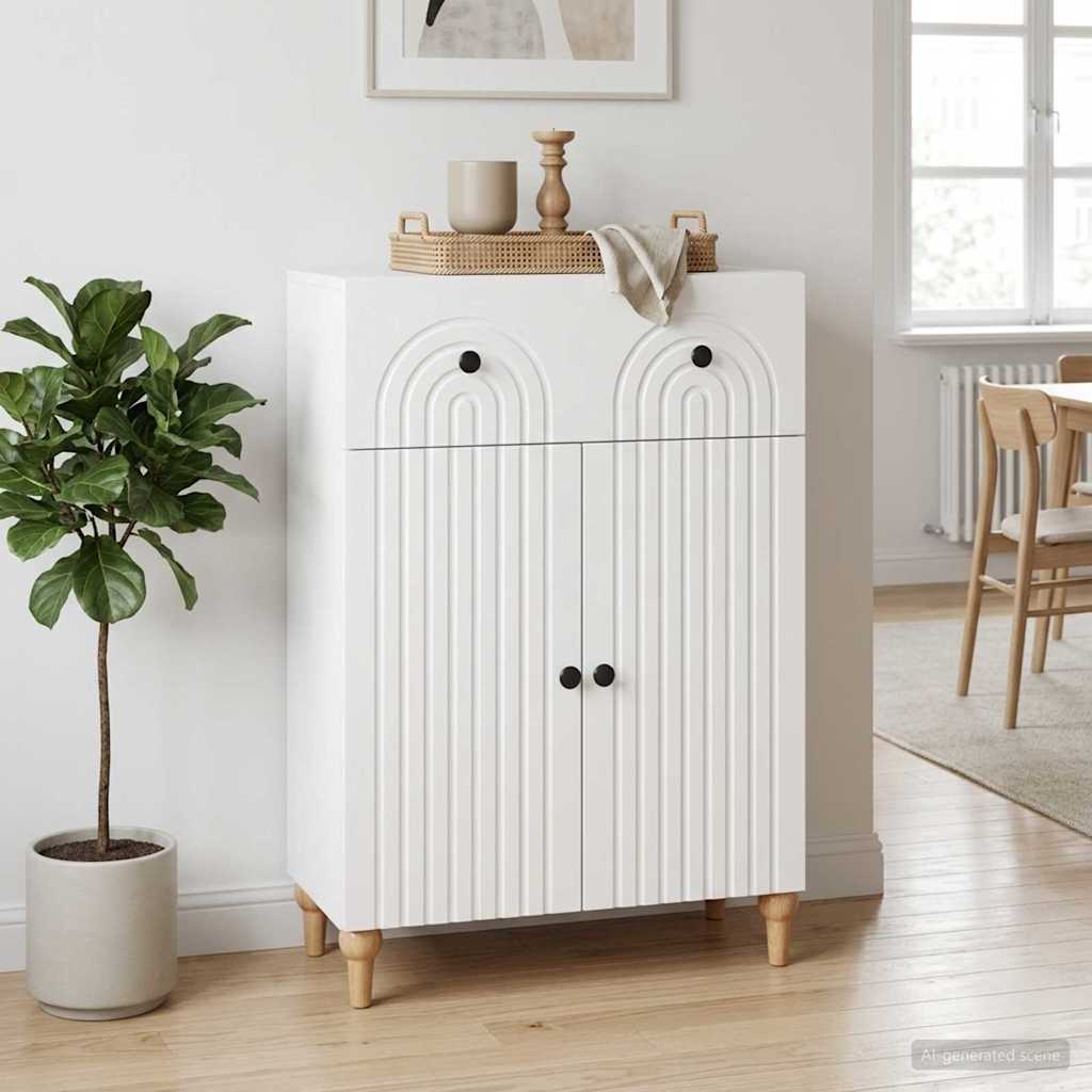 Dressoir Wit 66 x 34,5 x 90 cm Bewerkt hout is nu te koop bij PeponiXL, paradijselijk wonen!