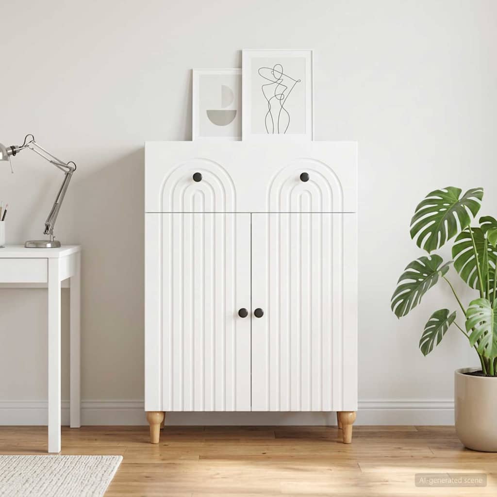 Dressoir Wit 66 x 34,5 x 90 cm Bewerkt hout is nu te koop bij PeponiXL, paradijselijk wonen!