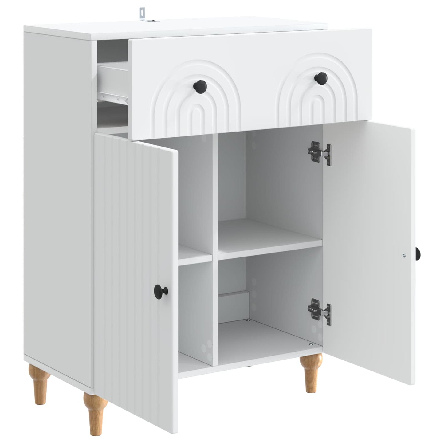 Dressoir Wit 66 x 34,5 x 90 cm Bewerkt hout is nu te koop bij PeponiXL, paradijselijk wonen!