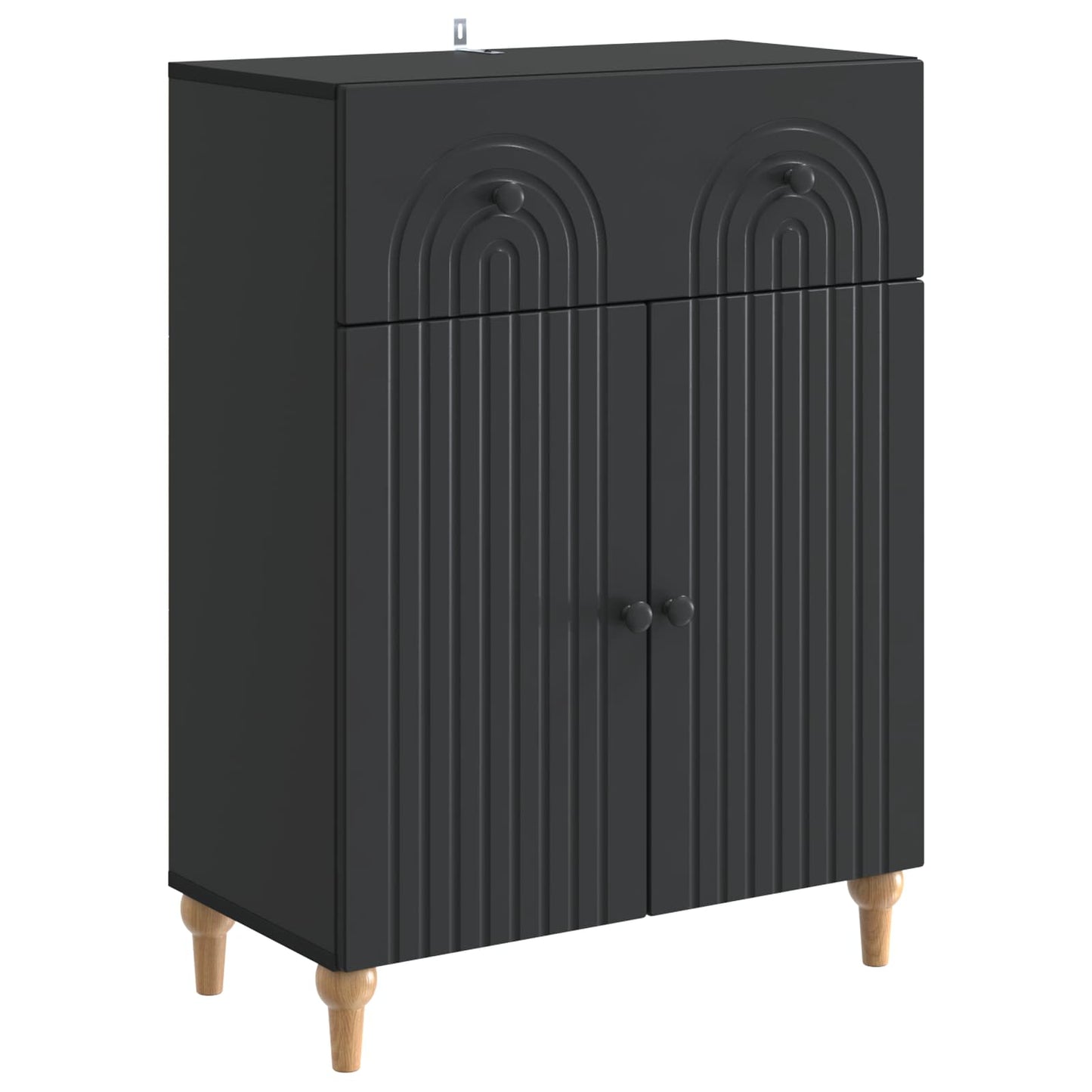 Dressoir met lade Zwart 66 x 34,5 x 90 cm Bewerkt hout is nu te koop bij PeponiXL, paradijselijk wonen!