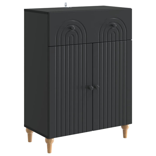 Dressoir met lade Zwart 66 x 34,5 x 90 cm Bewerkt hout is nu te koop bij PeponiXL, paradijselijk wonen!
