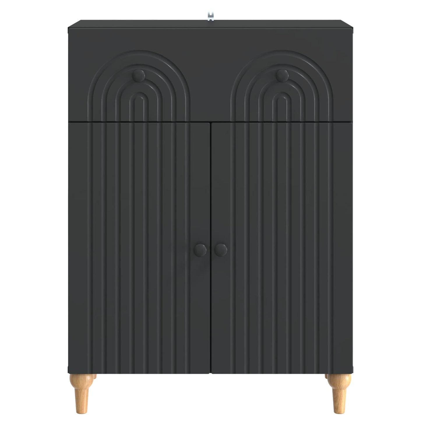 Dressoir met lade Zwart 66 x 34,5 x 90 cm Bewerkt hout is nu te koop bij PeponiXL, paradijselijk wonen!