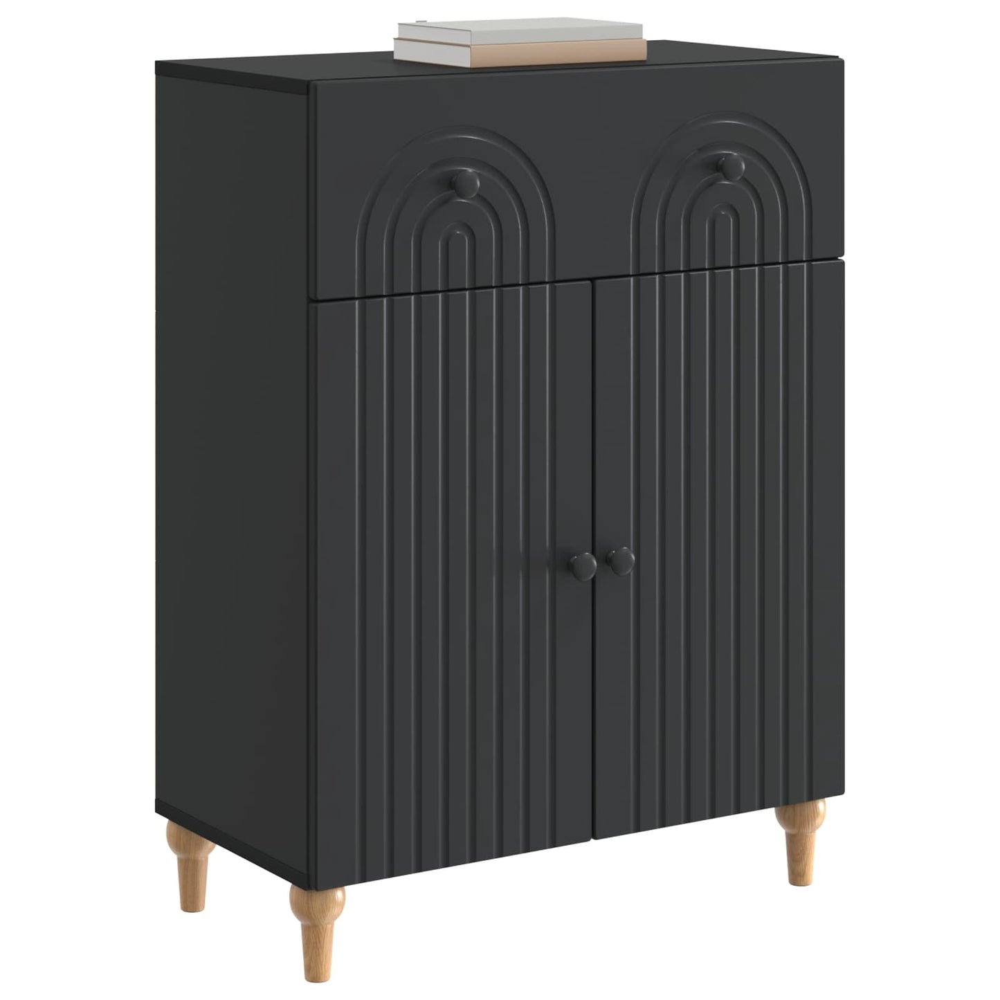 Dressoir met lade Zwart 66 x 34,5 x 90 cm Bewerkt hout is nu te koop bij PeponiXL, paradijselijk wonen!