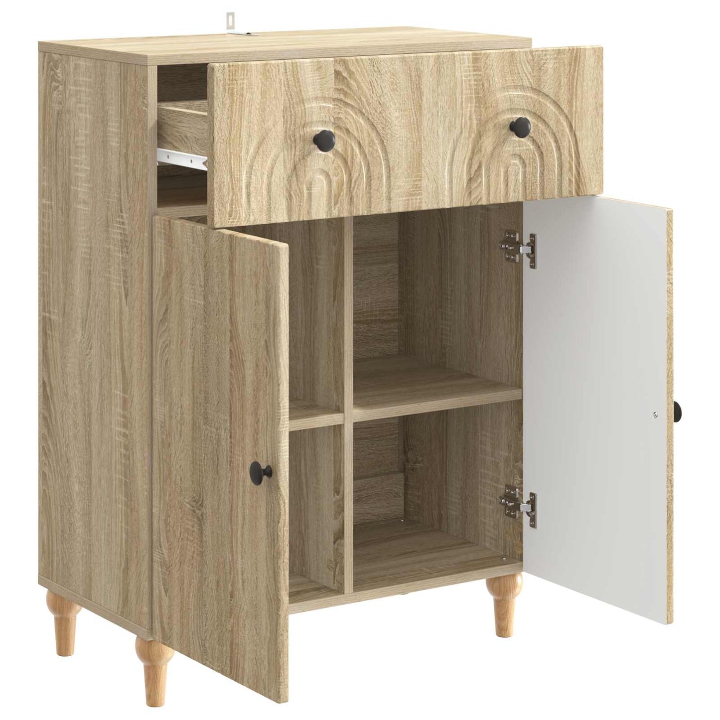 Dressoir met lade Sonoma Eiken 66 x 34,5 x 90 cm Bewerkt hout is nu te koop bij PeponiXL, paradijselijk wonen!
