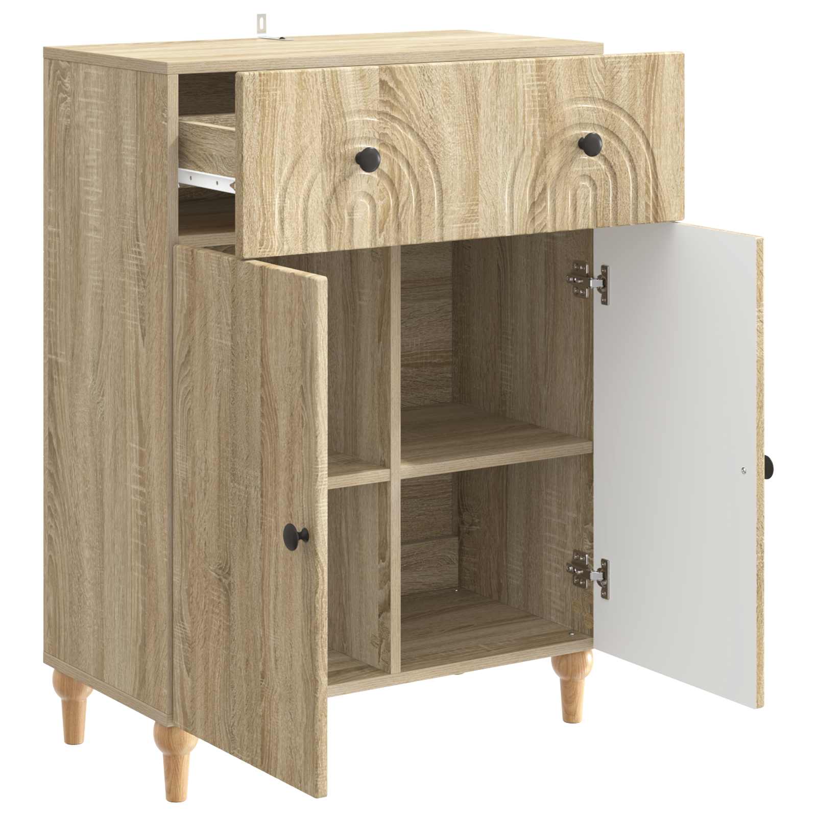 Dressoir met lade Sonoma Eiken 66 x 34,5 x 90 cm Bewerkt hout is nu te koop bij PeponiXL, paradijselijk wonen!