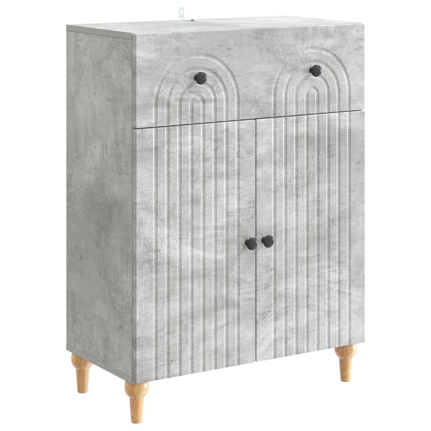 Dressoir met lade Betongrijs 66 x 34,5 x 90 cm Bewerkt hout is nu te koop bij PeponiXL, paradijselijk wonen!