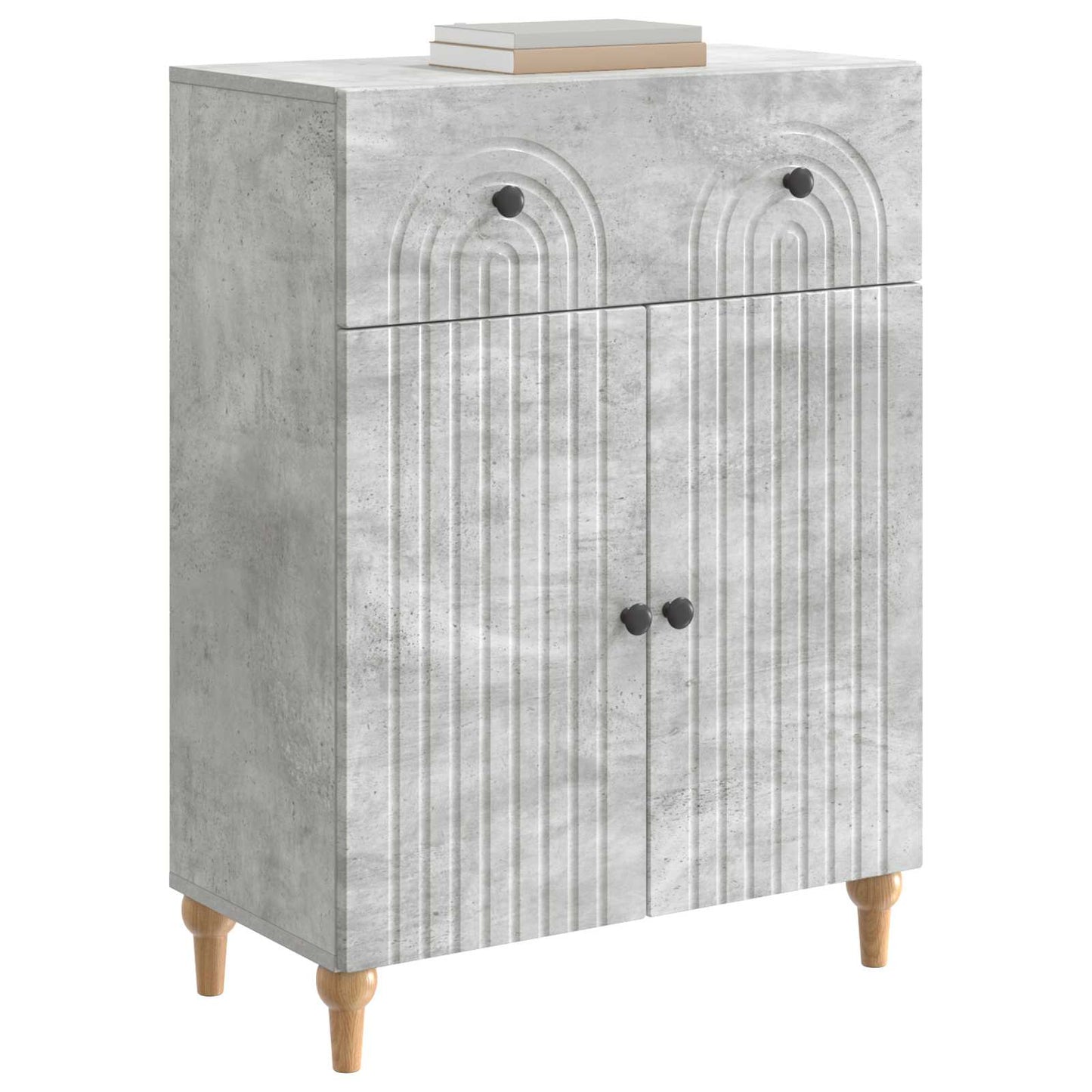 Dressoir met lade Betongrijs 66 x 34,5 x 90 cm Bewerkt hout is nu te koop bij PeponiXL, paradijselijk wonen!