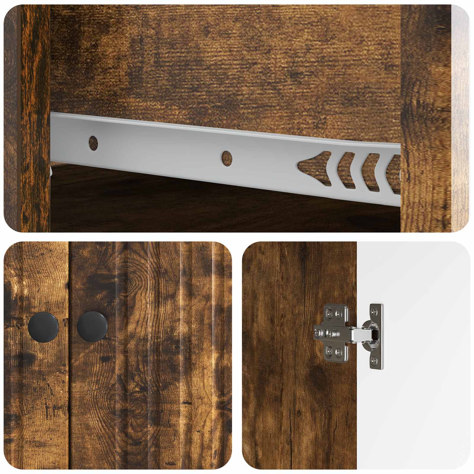 Dressoir met lade Gerookt eiken 66 x 34,5 x 90 cm Bewerkt hout is nu te koop bij PeponiXL, paradijselijk wonen!
