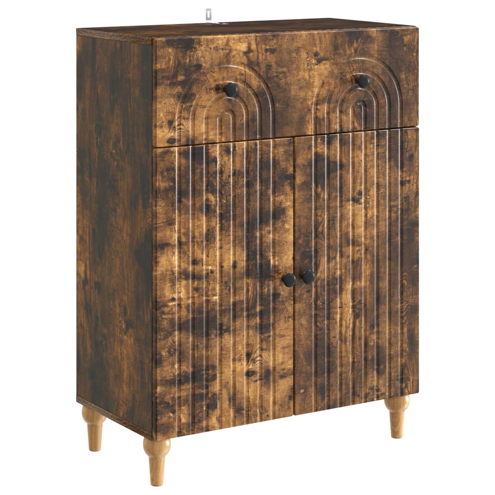 Dressoir met lade Gerookt eiken 66 x 34,5 x 90 cm Bewerkt hout is nu te koop bij PeponiXL, paradijselijk wonen!