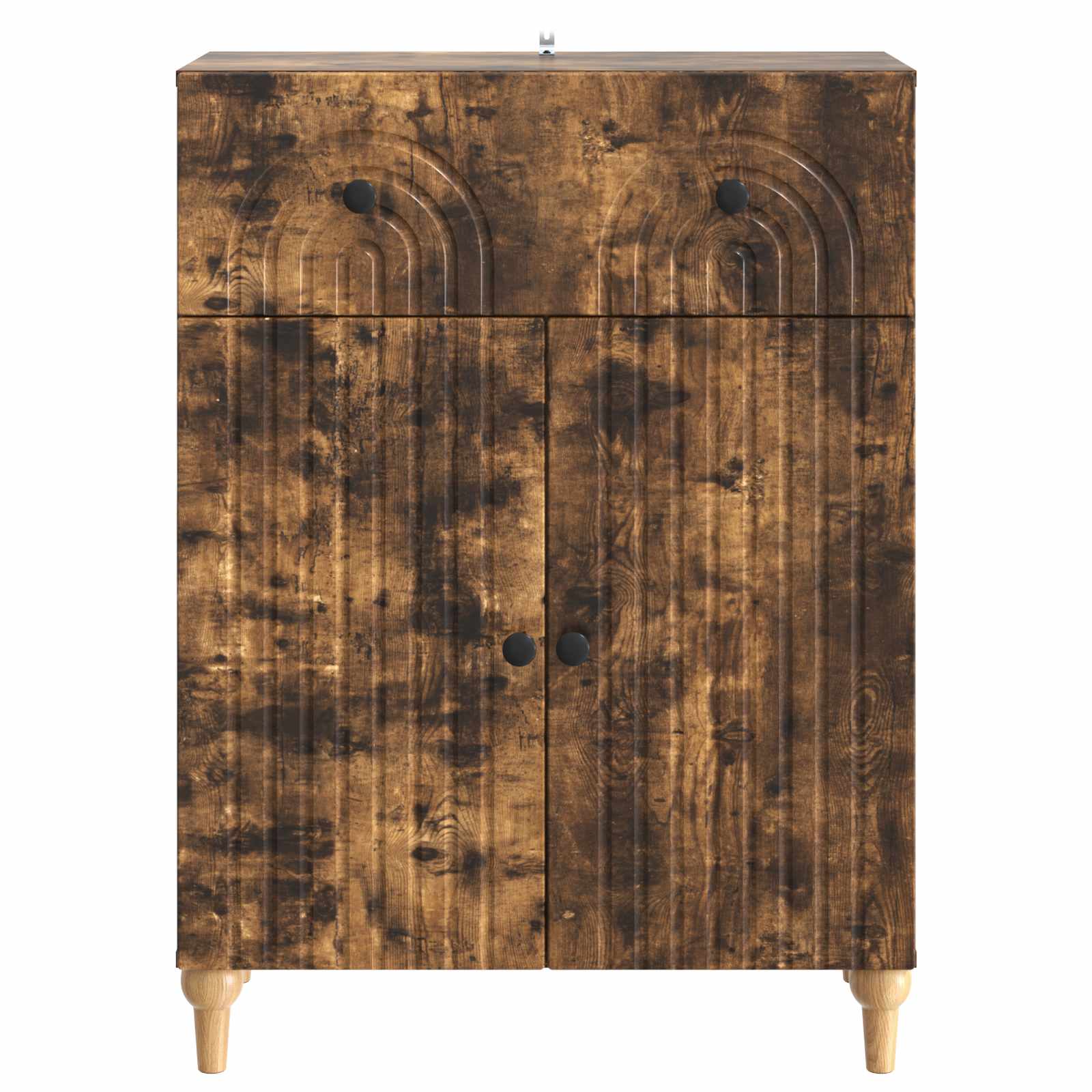 Dressoir met lade Gerookt eiken 66 x 34,5 x 90 cm Bewerkt hout is nu te koop bij PeponiXL, paradijselijk wonen!
