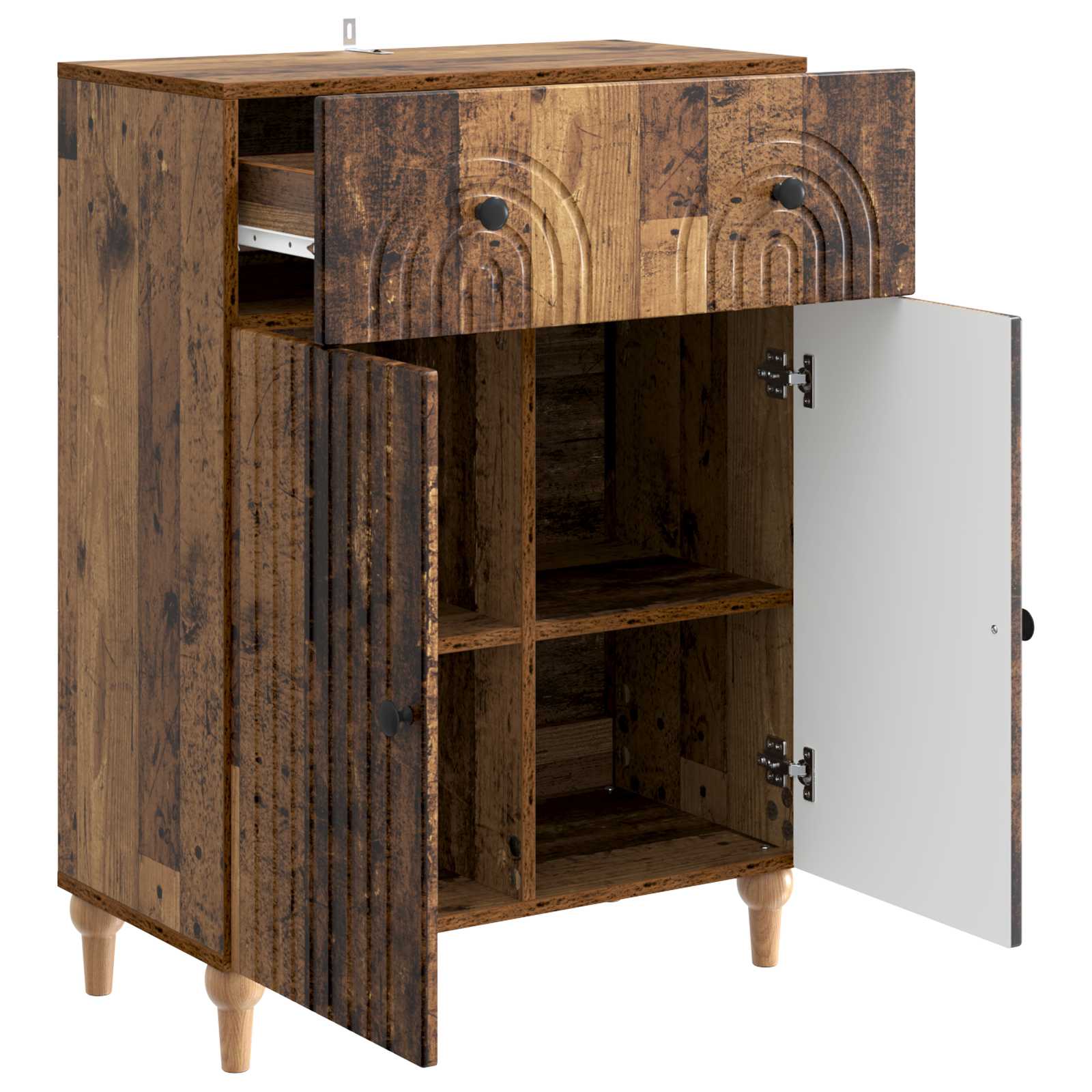 Dressoir met lade Oud hout 66 x 34,5 x 90 cm Bewerkt hout is nu te koop bij PeponiXL, paradijselijk wonen!