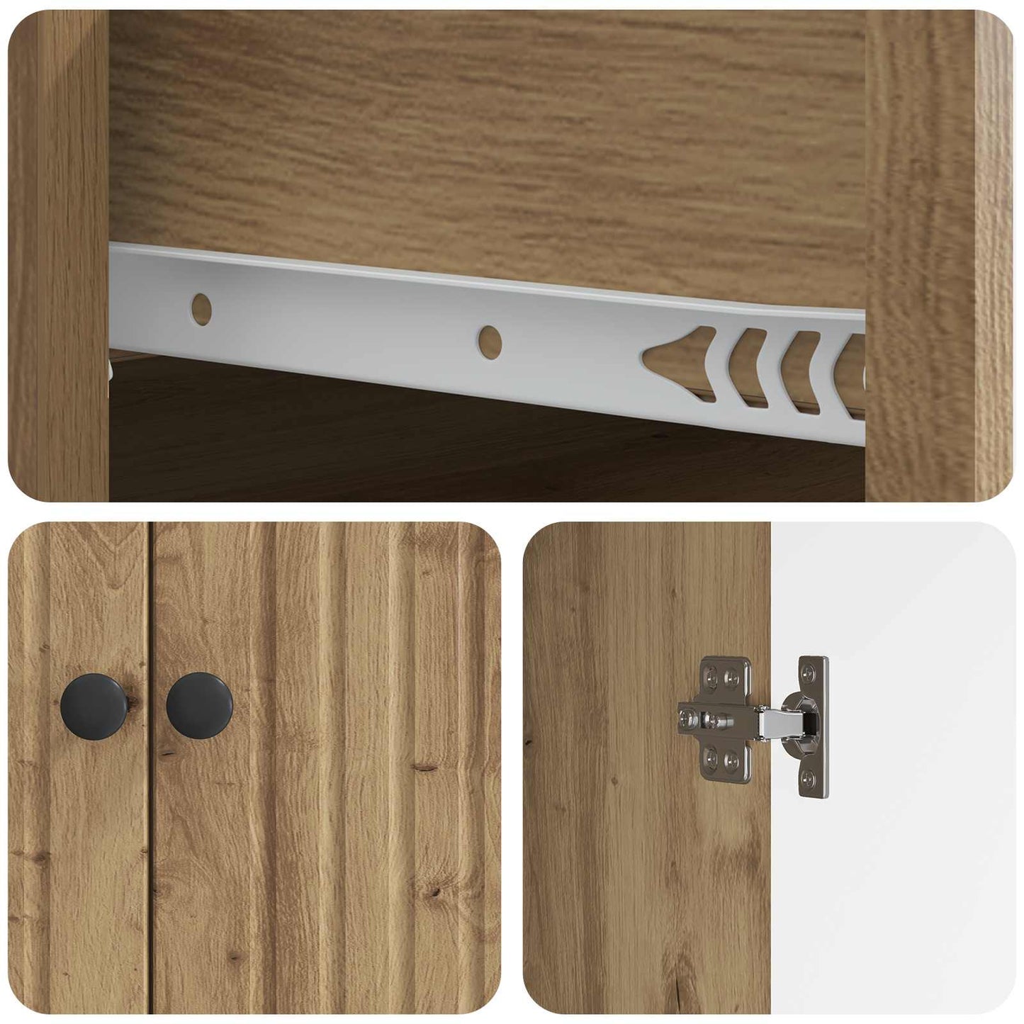 Dressoir Artisanaal eiken 66 x 34,5 x 90 cm Bewerkt hout is nu te koop bij PeponiXL, paradijselijk wonen!