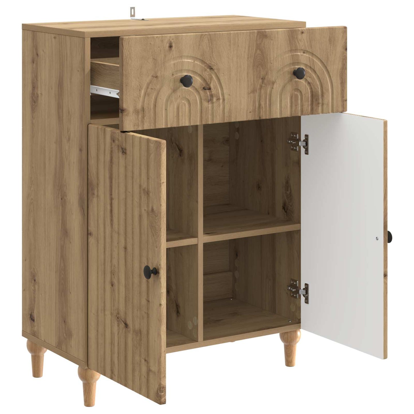 Dressoir Artisanaal eiken 66 x 34,5 x 90 cm Bewerkt hout is nu te koop bij PeponiXL, paradijselijk wonen!